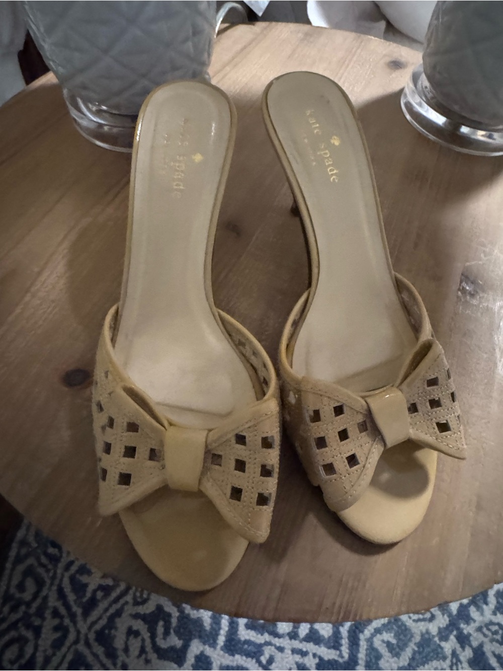 kate spade Yellow Bow Cutout Slide Mules - Picture 1 of 4